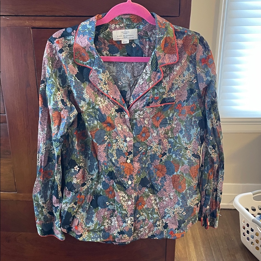Trovata Birds of Paradise  Multicolor Floral Button-Up Shirt